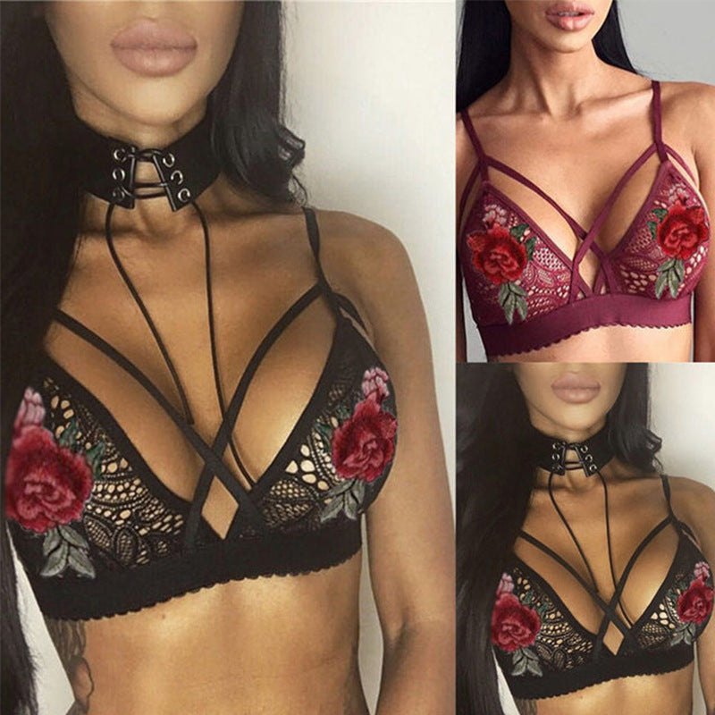 Lace Embroidered Cami Bra