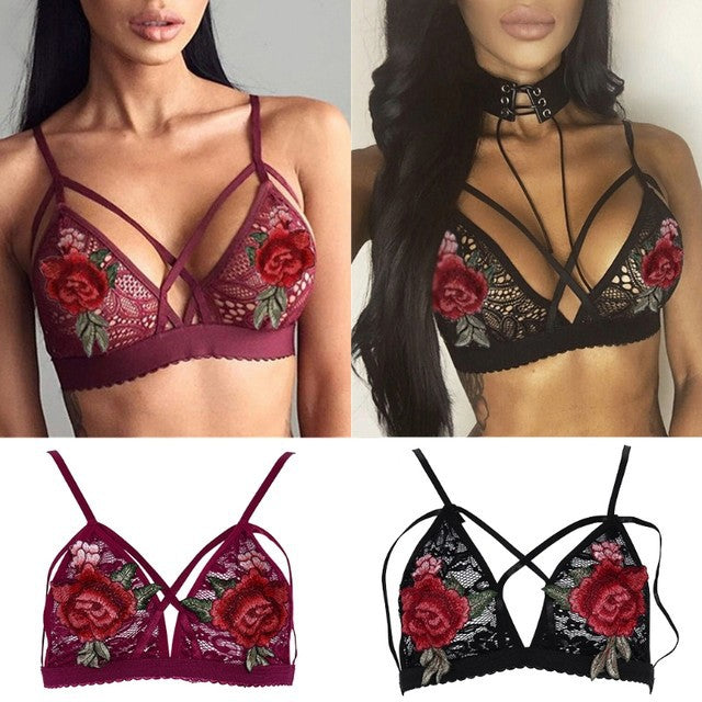 Lace Embroidered Cami Bra