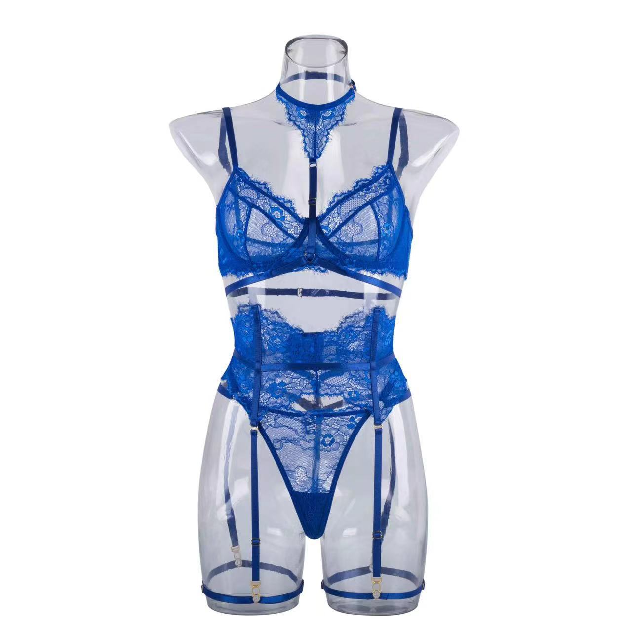 Conjunto de lencería de liguero y cuello halter