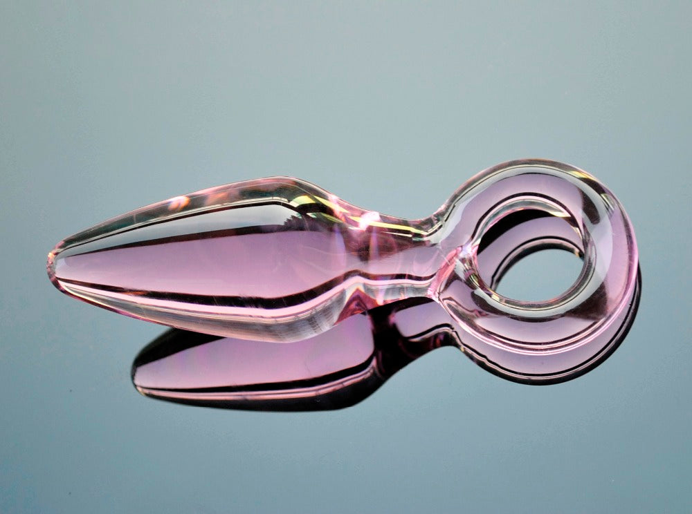 Tapa anal de cristal Falo Rosa